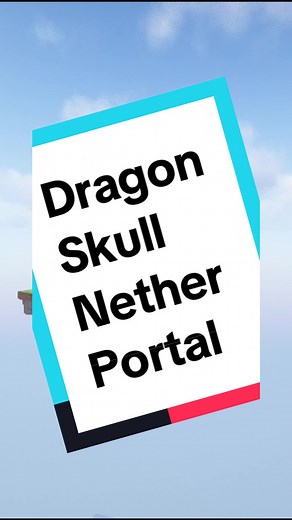 I built a Dragon Skull Nether Portal in Minecraft! #minecraft #minecraftbuilding #minecraftbuild #netherportal #dragonskull #skull