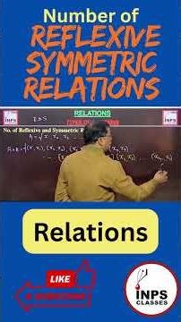Number of Reflexive & Symmetric Relations | Important Formulas | INPS Classes By Nitin Sir