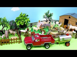 Build a Fun Farm with Animal Figurines - Kids Learning Video