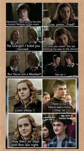 Viral TitleHermione Chose the Hottest Weasley… And Viktor Krum Took the Biggest L Harry Potter Meme