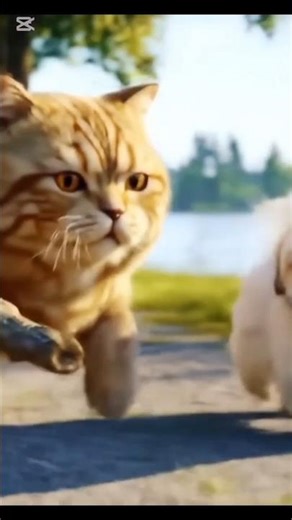 "Cat Chases Puppy in the Funniest Way!"#CatChasesPuppy #FunnyPetVideos
