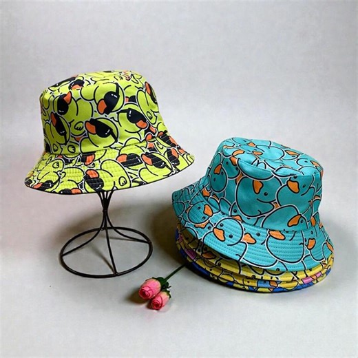 Reversible Yellow Duck Bucket Hat – Cartoon Fisherman Cap - Etsy