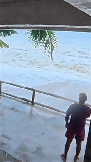 This is what storm surge REALLY looks like.🌊 Inches from life threatening disaster during Typhoon Uwan in the Philippines. #typhoon #philippines #weather #natureiswild | Storm Chaser Jordan Hall