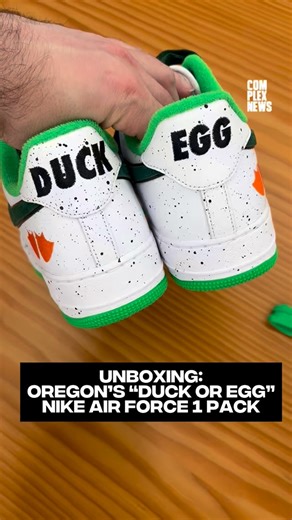 Complex Sneakers on Instagram: "Oregon and Nike are back with two Air Force 1s coming soon on @goat’s Black Friday event. Will you be copping? 🦆🥚"
