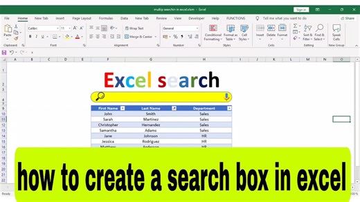 Learn how to create a search box in excel