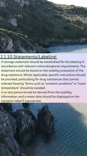 Statements/Labeling | 2.1.10 | Drug Substance | 2.1 | ICH Q1A Stability Guideline | Urdu