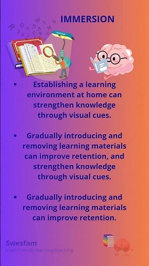 Immersion involves deep engagement in a learning environment