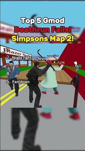 Top 5 Gmod Deathrun Fails! Vanoss Crew at Simpsons Map 2! #shorts #funny#gamingshorts#vanossgaming