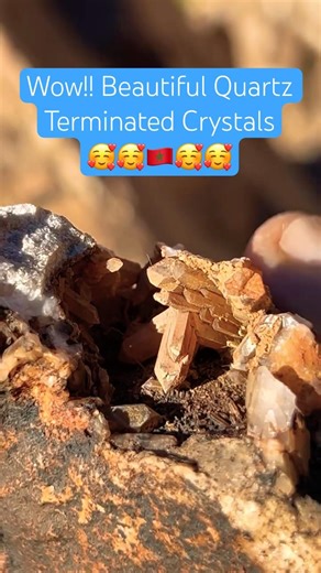 Absolutely, stunning Terminated Quartz Crystals with Hematite Geothite staining. Atlas Mountains🇲🇦