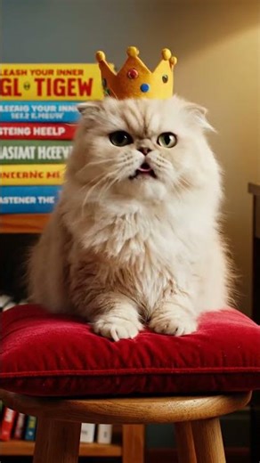 Crowned Curiosity: #RoyalTabby #PillowThrone #BooksAndBling