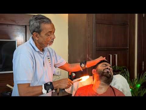🔥 First Time FIRE Head Massage by Waris Barber 😱 | Instant Relaxation & Stress Relief