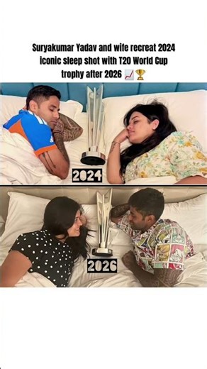Suryakumar Yadav & Wife Recreate Their Legendary2024 Trophy Picture After 2026 Glory🏆❤️#indiaglory