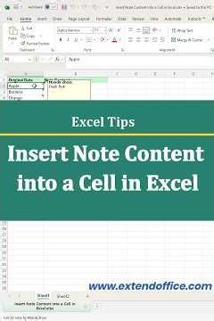 How to Insert Note Content into Cells in Excel | VBA vs Kutools