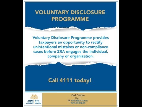 ZAMBIA REVENUE AUTHORITY : TAX CHAT - TOPIC: VOLUNTARY DISCLOSURE PROGRAMME | 29TH JANUARY 2026