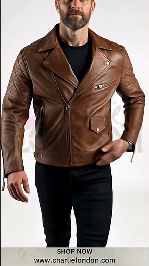 Mens Tan Leather Jacket – Classic Vintage Real Leather Biker Style | CharlieLondon