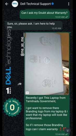 Me_as_Noor ✨ | Govt.Dell laptop 🌟 warranty will claim Even though No logo ✅🥂🥂🥂 #dell #new #laptop #warranty | Instagram