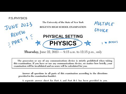 2023 Physics Regents Review Part 1 (Multiple Choice Questions 1-50)