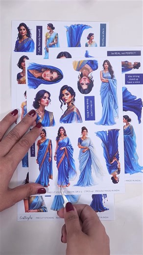 Say hello to our Aesthetic Indian Girls Stickers – celebrating beauty, culture, and creativity in the most adorable way! 🧡💛💚 Perfect for journaling, scrapbooking, planners, or just adding a desi touch of charm to your everyday. 🎨📒 Available now at CrafTangles – go grab your set and start sticking your story! ✨ https://www.craftadda.com/?s=craftangles precut stickers&post_type=product&dgwt_wcas=1 | HNDMD