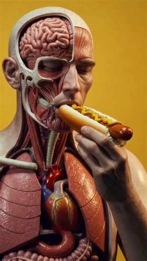 What happen when you Eat Hot Dog 🌭 | #anthonyanthony #anatomy #humanbody #viral #shorts
