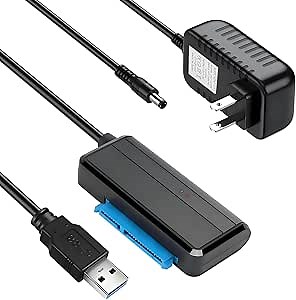 Amazon.com: SATA to USB 3.0 Adapter, SATA to USB Cable, External Hard Drive Cable for 2.5" 3.5 inch SSD/HDD Up to 20TB Converter Support UASP Compatible with Samsung Seagate WD Hitachi with 12V 24W DC Adapter : Electronics