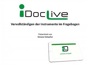 iDocLive - Vervollständigen der Instrumente im Fragebogen