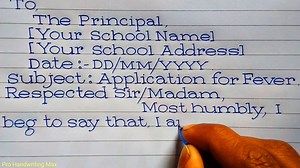 Application for Fever Leave for School/ College | R.U.A Sign Writing