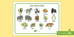 Zoo Word Mat