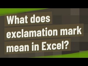 What does exclamation mark mean in Excel?