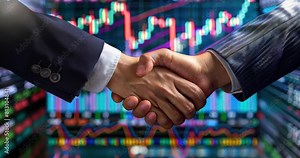 Hands shaking over a financial analysis chart, signifying a capital allocation agreement. Capital allocation