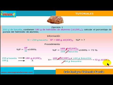 Porcentaje de pureza de una sustancia
