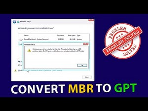 Convert MBR to GPT During Windows Installation | Fix Disk Partition Error