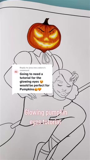 Replying to A simple glowing pumpkin eyes tutorial  Coloring book by Creates Co. how to color with markers and color pencils #coloringbook #coloring #colouring #coloringtutorial #glowtutorial # | ReelMasters | Facebook