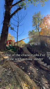 Pretty cool what a stone slinger can do. • • • #construction #constructionlife #bluecollar #stoneslinger #heavyequipment | Glenn Kelich