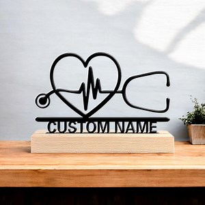 Custom Doctor Name Plaque, Personalized Stethoscope Name Sign, Medical Office Decor, Nurse or Doctor Gift, Healthcare Worker Name Plate - Etsy