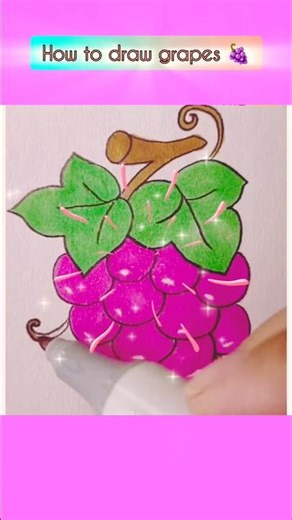 How to draw grapes easily l #grapes #drawingtutorial