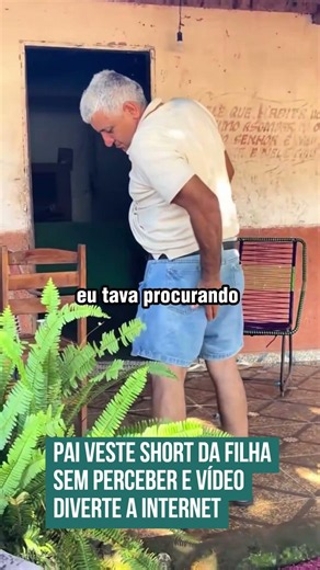 Pai veste short da filha sem perceber e vídeo diverte a internet! 😮🤣