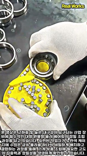 정밀 롤러 베어링 조립 과정 #worker #process #assembly #bearing #engineering