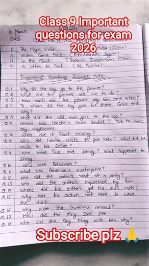 Class 9th [Important Questions] Moments [One Shot] [For Annual English Exam 2026💯🤯