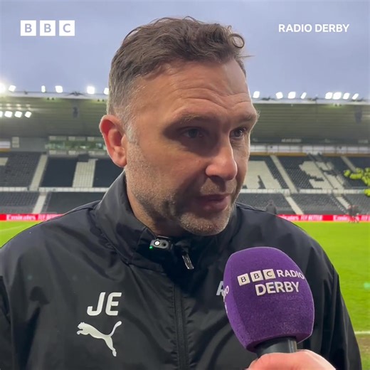"Disappointed to lose, of course I am, but there's lots of positives to take from the game." Derby County head coach John Eustace gave his thoughts after his side were knocked out of the FA Cup in the third round by Leeds United. Hear the full post-match interview on BBC Sounds 👇 🔊 https://www.bbc.co.uk/programmes/p0mtdml3 #DCFC | BBC Derby Sport