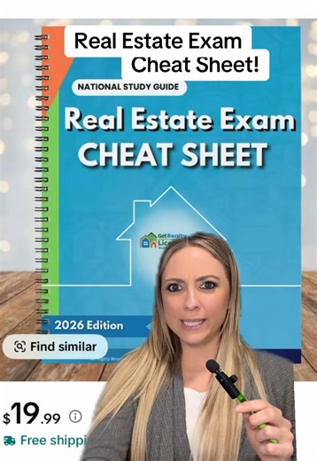 📚✨ Are you ready to PASS your real estate exam? ✨📚 If you’re tired of rereading the textbook and still feeling unsure, this Real Estate Exam Cheat Sheet is for you 👀👇 ✔️ Breaks down the most-tested topics ✔️ Simplifies real estate math & key concepts ✔️ Perfect for last-minute review or daily study ✔️ Designed to help you study smarter, not longer This cheat sheet is made for students prepping for the National Real Estate Exam who want confidence walking into test day 💪📝 🎯 Stop guessing. 