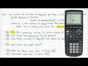 Polynomial Functions - Applications