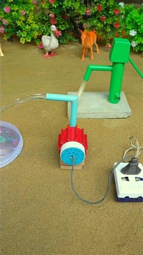 Mini hand pump project water with supply motor drinks donkey duck dog farm #waterpump #shorts #779