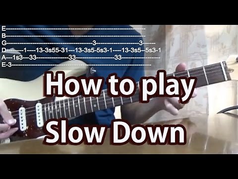 How to play Slow Down-The Beatles-Guitar Tutorial with tabs