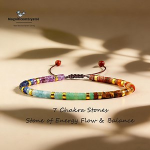 Energy Balance Bracelet, Dainty 7 Chakra Crystal Beaded Rainbow Bracelet, Handmade Abundance Jewelry for Spiritual Work - Etsy