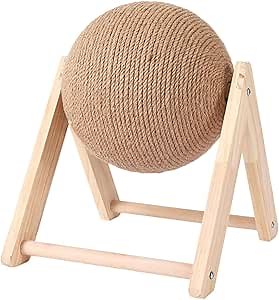 Sisal Cat Ball Toy, Large 6.3 inch Interactive Natural Cat Scratching Ball, Perfect Scratcher for Cats' Exercise and Fun