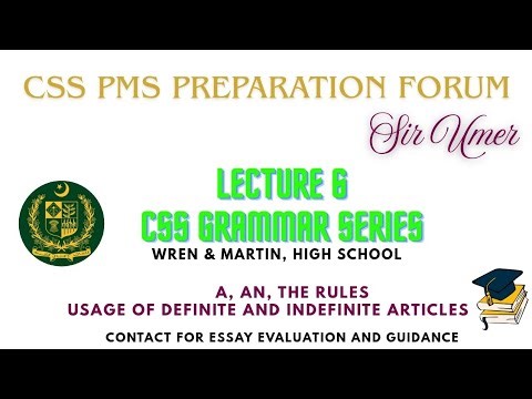 📚 Lec 6 | Articles (A, An, The) Explained | English Grammar for CSS Aspirants 🔍✨#cssessay