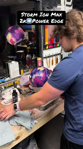 Storm Ion Max bowling ball shine treatment | Power Edge 2K to Power Edge