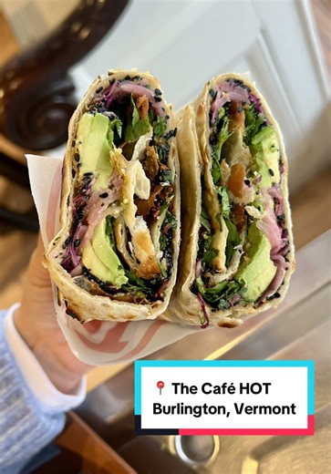😋 Had to try The Café HOT while in Burlington! I went with the vegan-style basterd bing with a flat white coffee (with oat milk). The bing is like their take on a jianbing: a flour tortilla wrapped around avocado (instead of egg), piled with garlic-chili oil, hoisin, “secret” sauce, sesame/orc dust, shredded red cabbage, pickled onion, fresh herbs, and a jianbing chip. Everything is vegetarian, with vegan options available! Go check it out!! 🤩 . . #VeganEats #VeganBreakfast #BurlingtonVT #Vega
