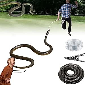 Snake Prank with String Clip, Golf Snake Prank, Clip on Snake Prank, DIY Golf Snake Prank with String and Clip, Snake on a String Prank, DIY Golf Snake Prank Gag Gift, Snake Prank for Golf (1.2m)