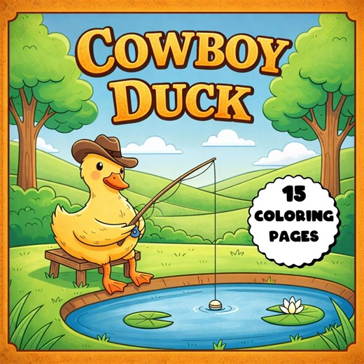 15 Cowboy Duck Coloring Pages - Printable PDF for Kids - Funny Duck Western Coloring Sheets - Digital Download - Etsy